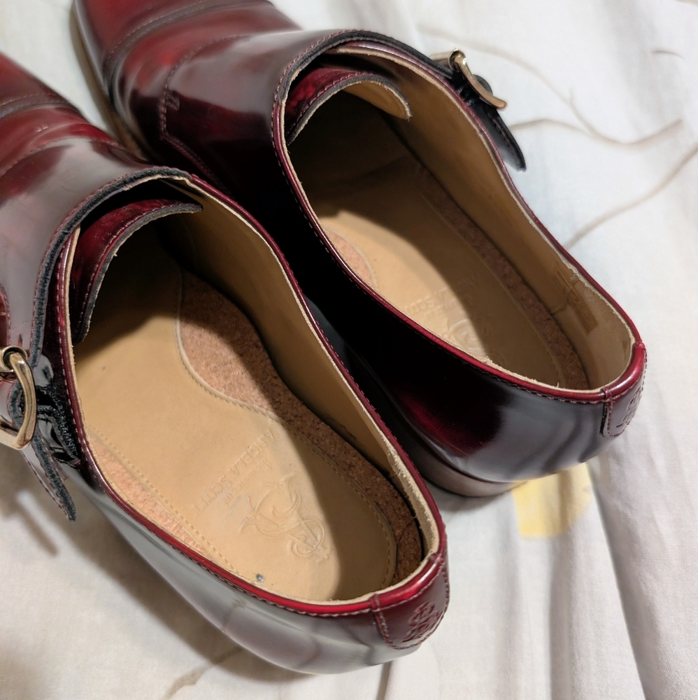 The Office Of Angela Scott | Burgundy Patent Leather Double Monk Strap Shoes - Picture 5 of 7